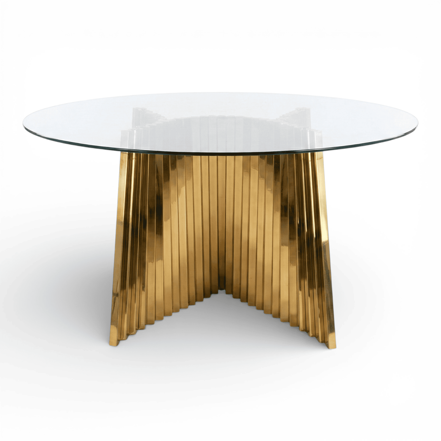 Wholesale Gold Stainless Steel Fluted Base Wedding Table | Dreamlike