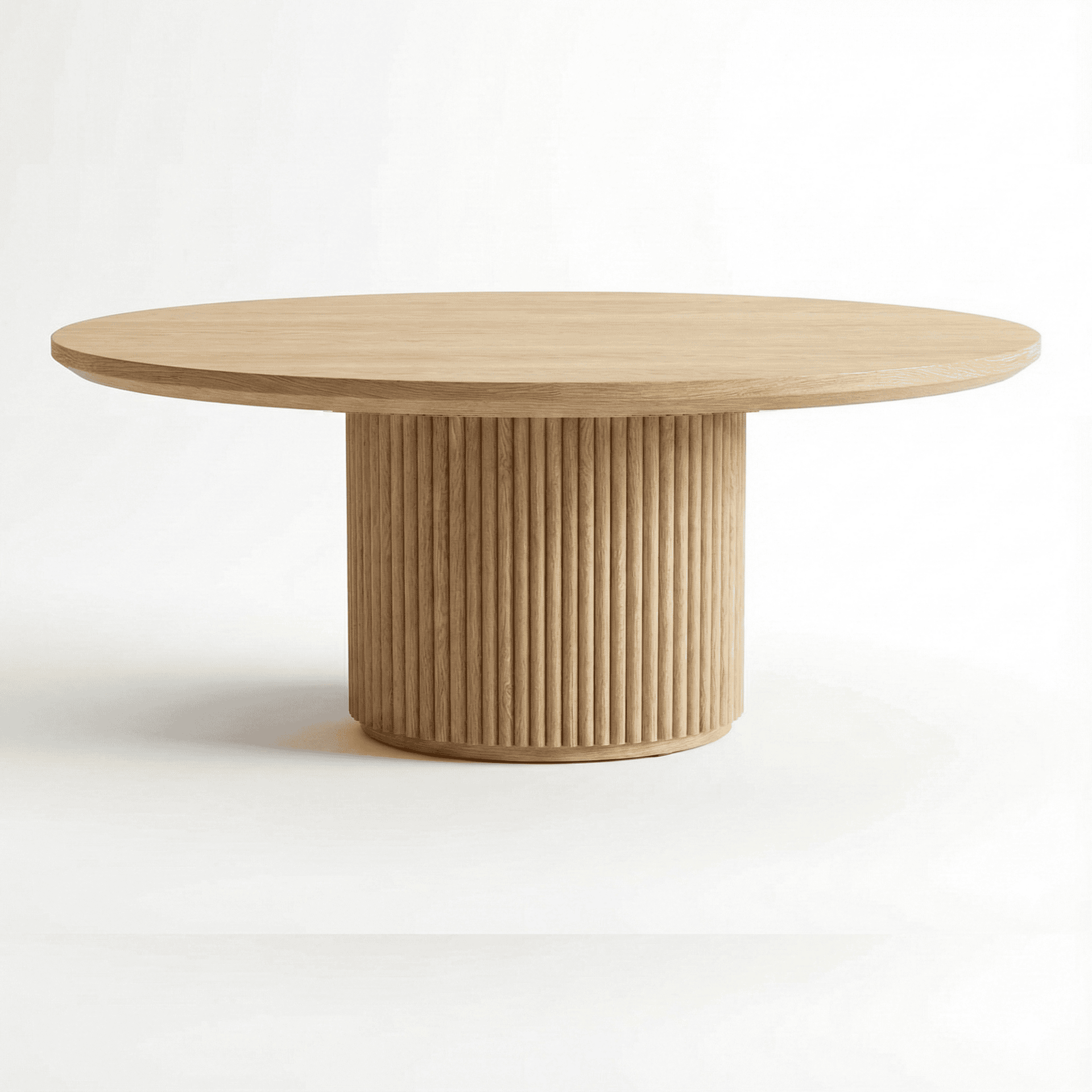 China Round Fluted Wood Pedestal Dining Table Manufacturer Factory ...