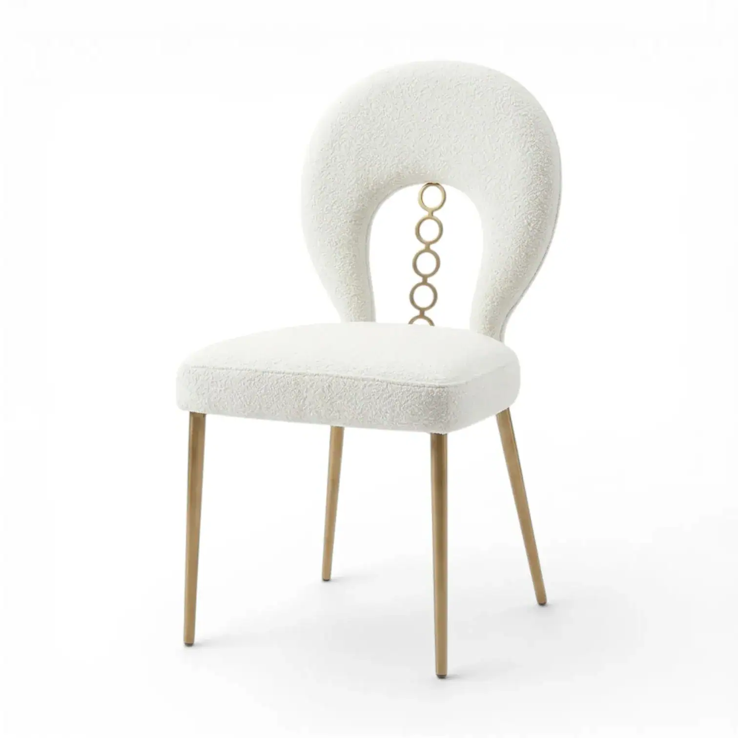 Wholesale White Boucle Lounge Chair with Gold Legs – Bulk Supplier ...