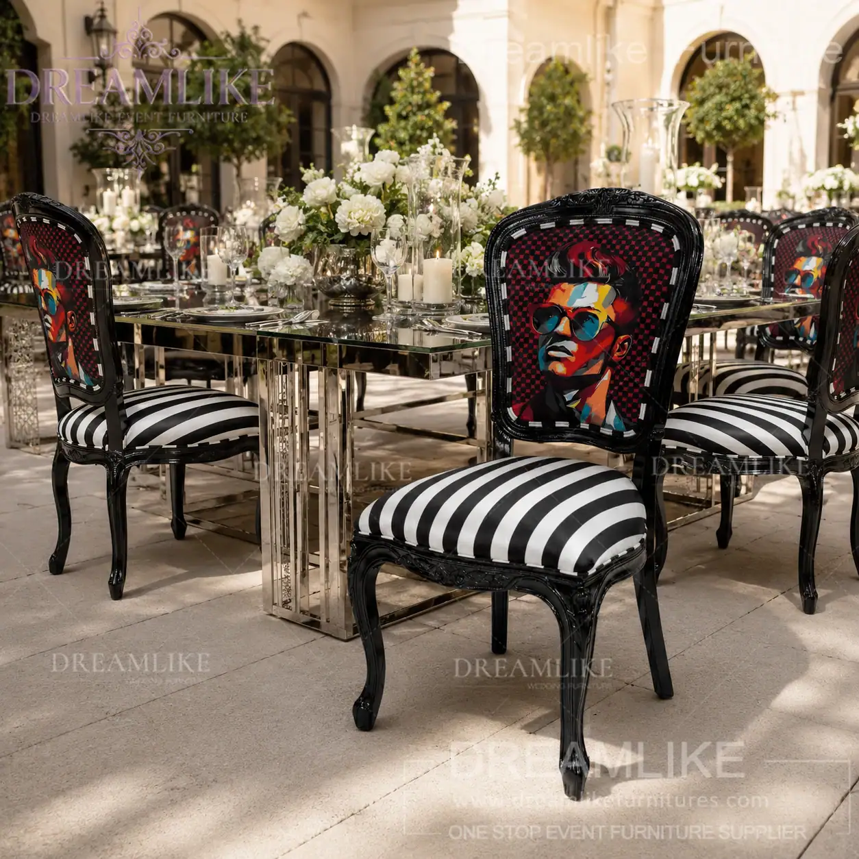 Custom Pop Art Black Lacquer Dining Chair Manufacturer | Dreamlike