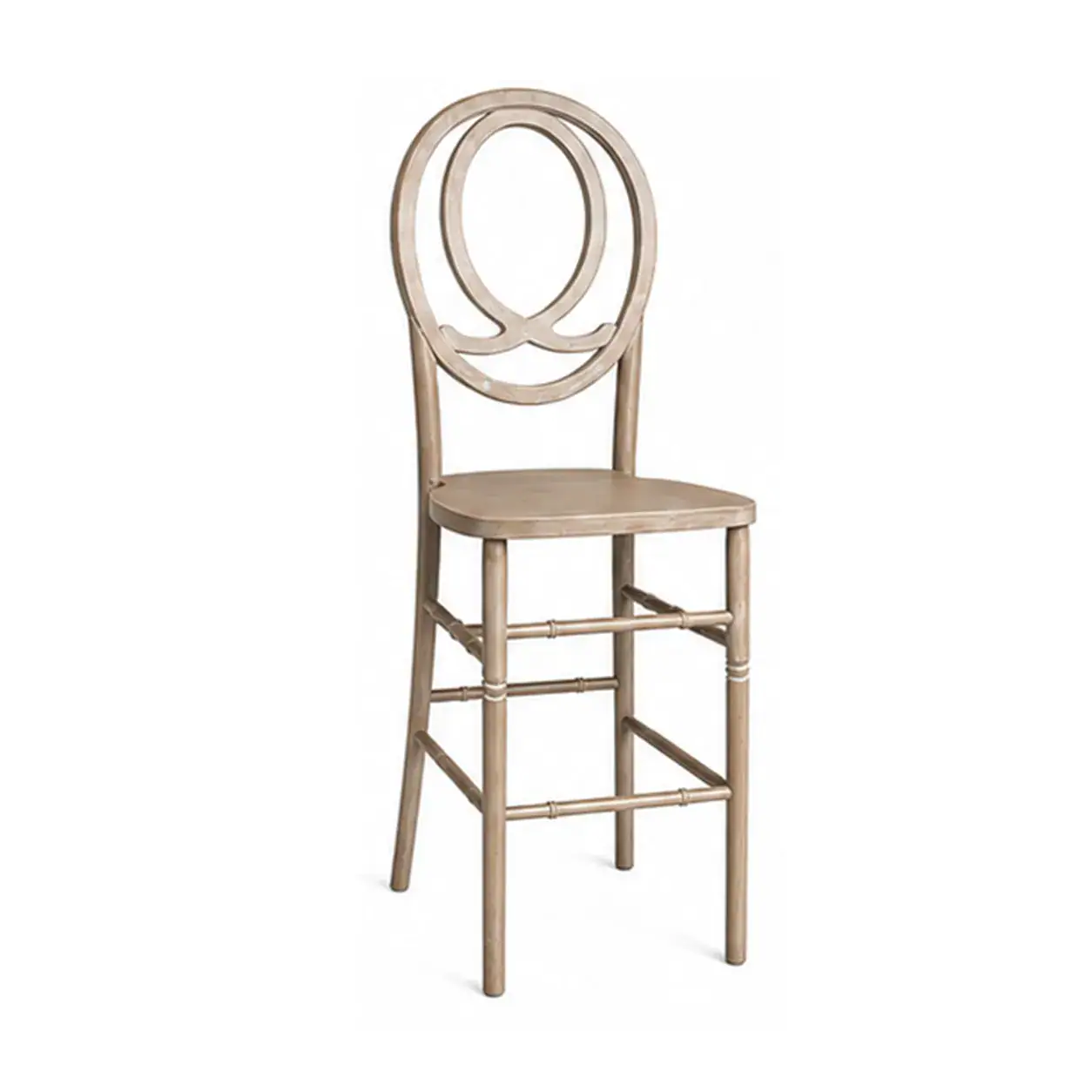 champagne wood oval back bar stool main view with wood bar stool Champagne wood bar stool