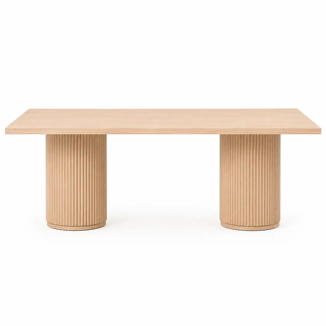 Natural Wood Fluted Pedestal Dining Table for Wedding & Events | Dreamlike