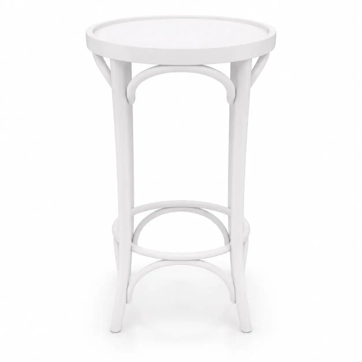 white wood bar stool main view with white finish
