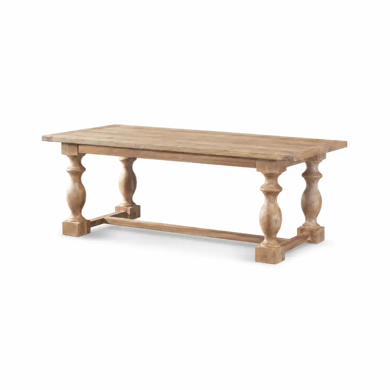 rustic natural wood dining table main view with rectangular tabletop Rustic natural wood rectangular