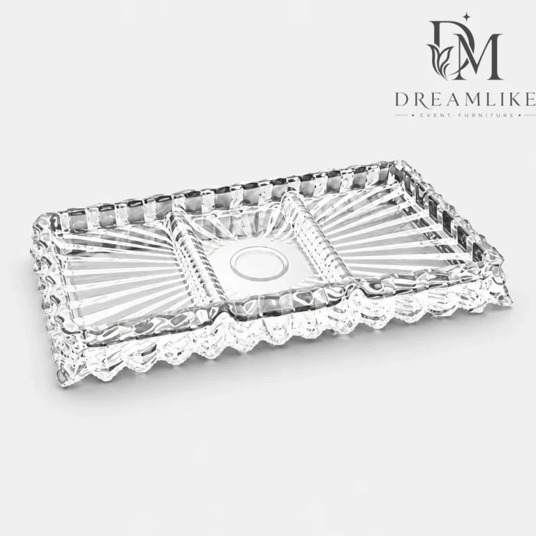Dinner Set Stand Clear Faceted Fruit Platter Set with Tiered Stand | Dreamlike