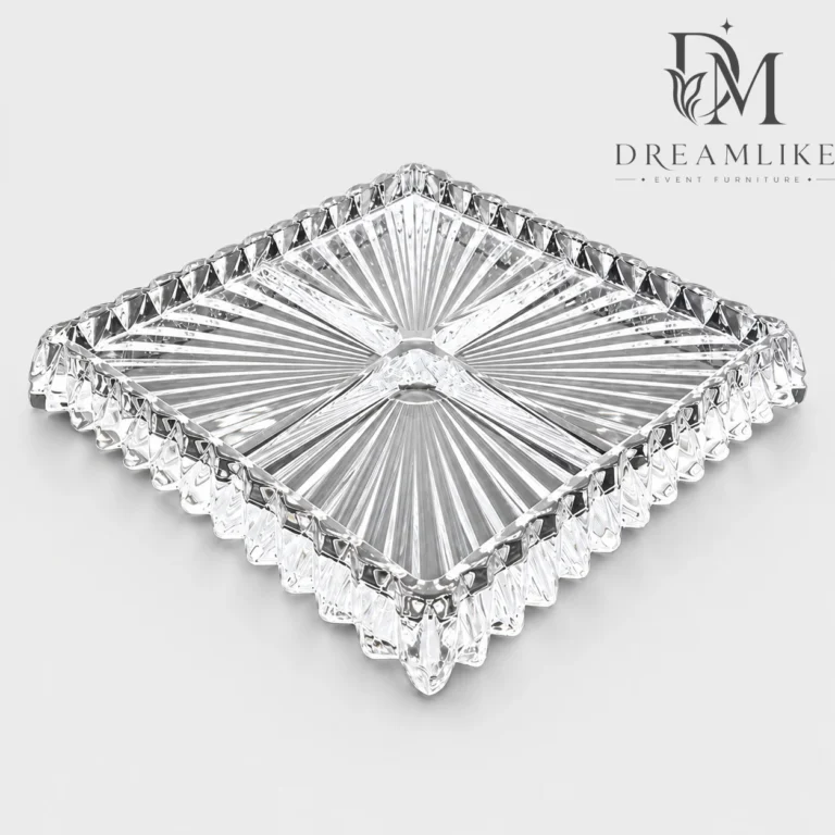 Dinner Set Stand Clear Faceted Fruit Platter Set with Tiered Stand | Dreamlike