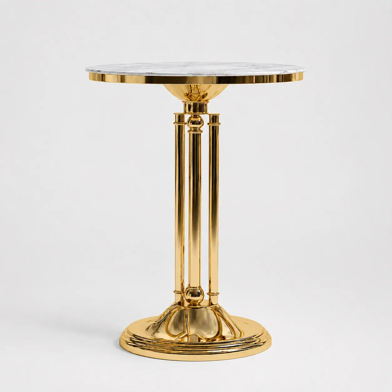 Round White and Gold Cocktail Table for Weddings & Events | Dreamlike